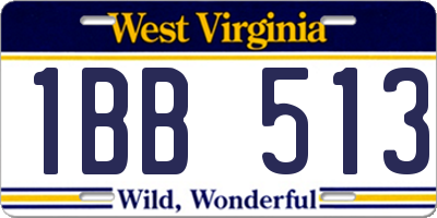 WV license plate 1BB513