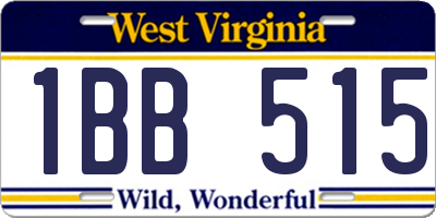 WV license plate 1BB515