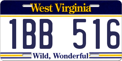 WV license plate 1BB516