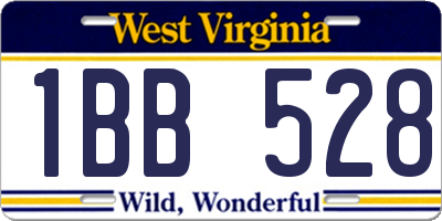 WV license plate 1BB528