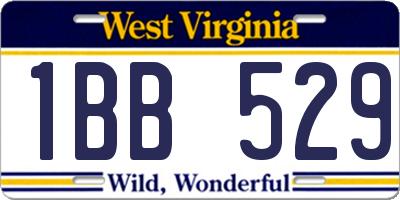 WV license plate 1BB529