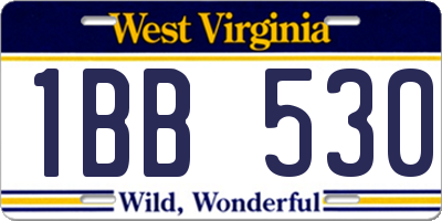 WV license plate 1BB530