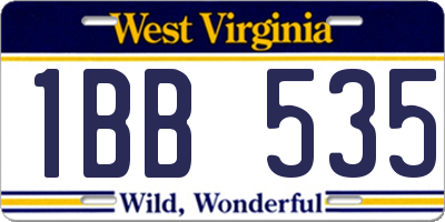 WV license plate 1BB535