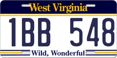 WV license plate 1BB548