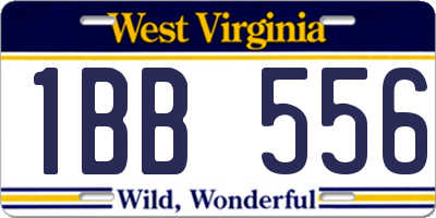 WV license plate 1BB556