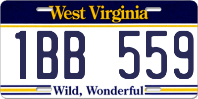 WV license plate 1BB559