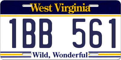 WV license plate 1BB561