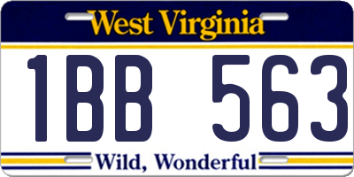 WV license plate 1BB563