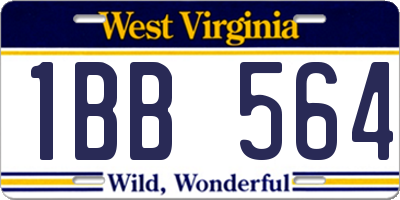WV license plate 1BB564