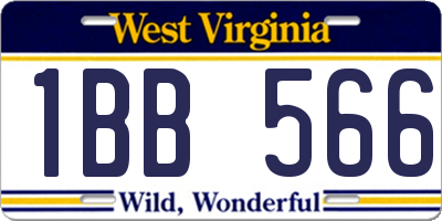 WV license plate 1BB566