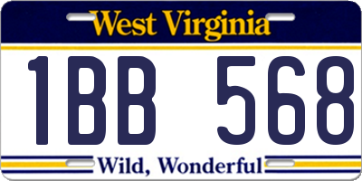 WV license plate 1BB568
