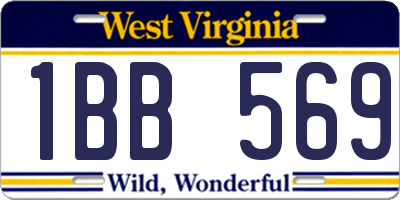 WV license plate 1BB569
