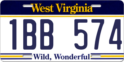 WV license plate 1BB574