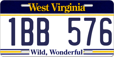 WV license plate 1BB576