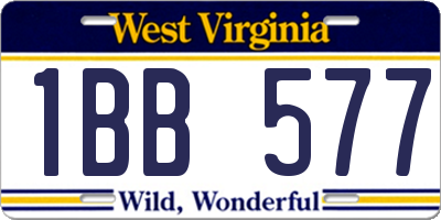 WV license plate 1BB577