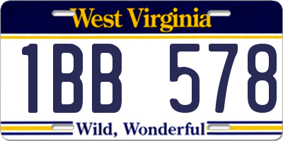 WV license plate 1BB578