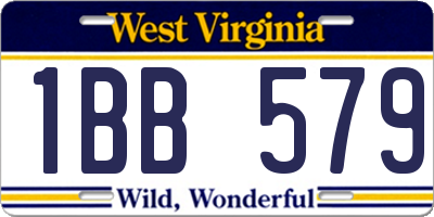 WV license plate 1BB579