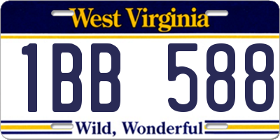WV license plate 1BB588