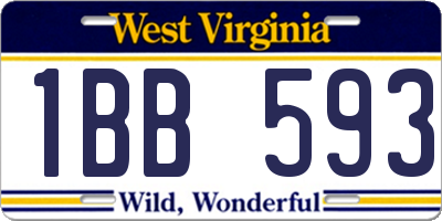 WV license plate 1BB593