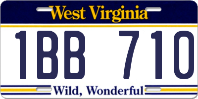 WV license plate 1BB710