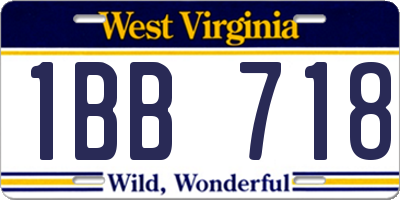 WV license plate 1BB718