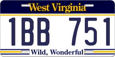 WV license plate 1BB751