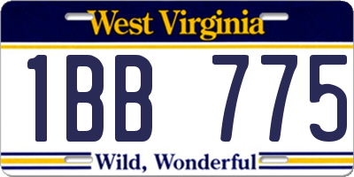 WV license plate 1BB775