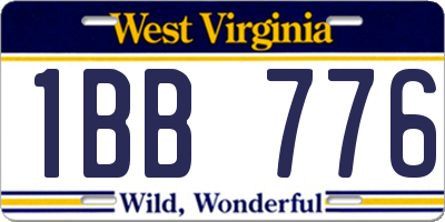 WV license plate 1BB776