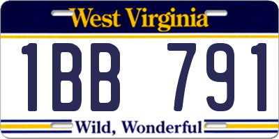 WV license plate 1BB791
