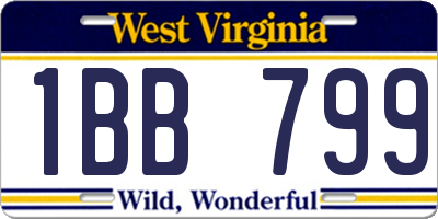 WV license plate 1BB799