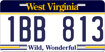 WV license plate 1BB813