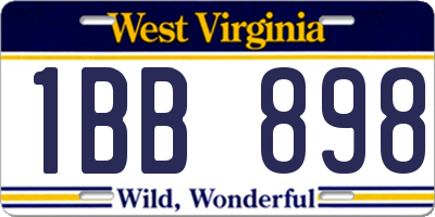 WV license plate 1BB898
