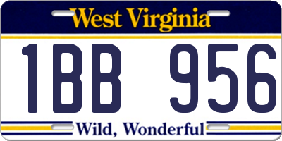 WV license plate 1BB956