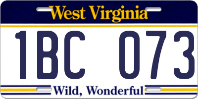 WV license plate 1BC073