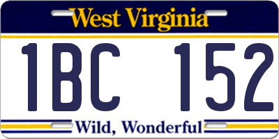 WV license plate 1BC152