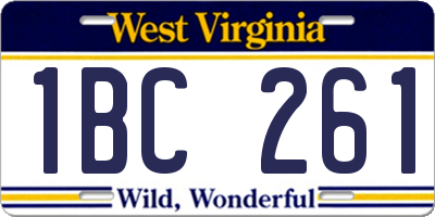 WV license plate 1BC261
