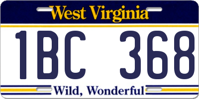 WV license plate 1BC368