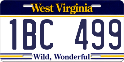 WV license plate 1BC499