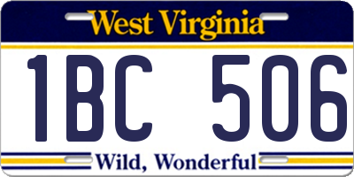 WV license plate 1BC506