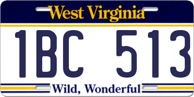 WV license plate 1BC513