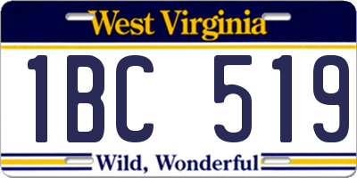 WV license plate 1BC519