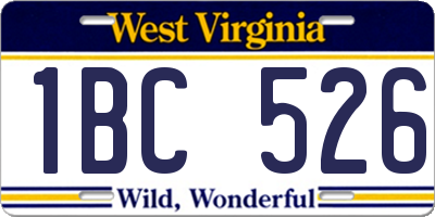 WV license plate 1BC526