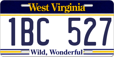 WV license plate 1BC527