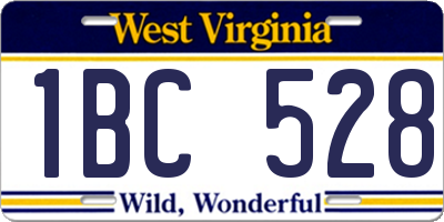 WV license plate 1BC528
