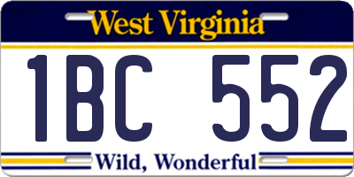 WV license plate 1BC552