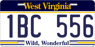 WV license plate 1BC556