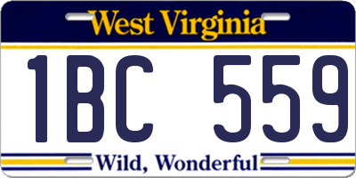 WV license plate 1BC559