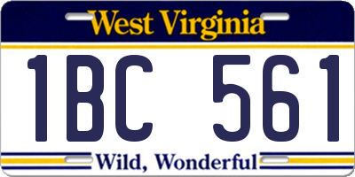 WV license plate 1BC561