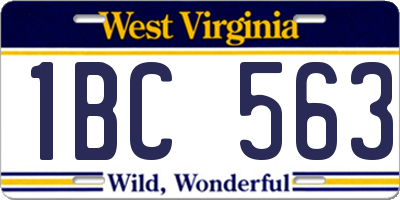 WV license plate 1BC563