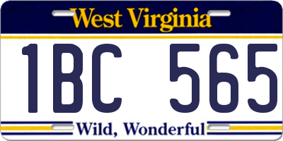 WV license plate 1BC565